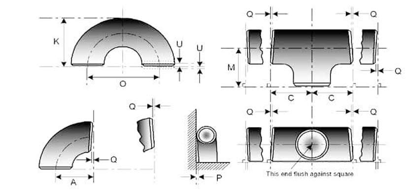 Alloy Steel Pipe Fittings Dimensions
